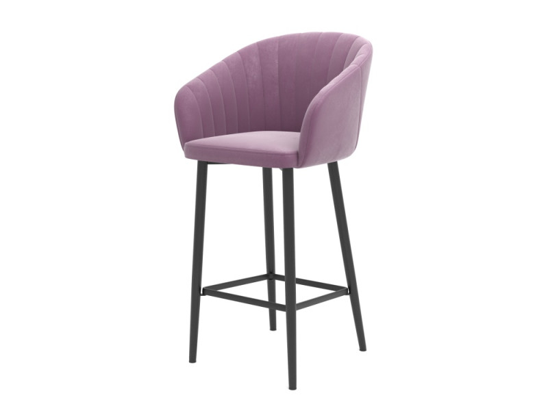 Кресло барное Marine, цвет: фиолетовый (confetti lilac)  / черный глянец